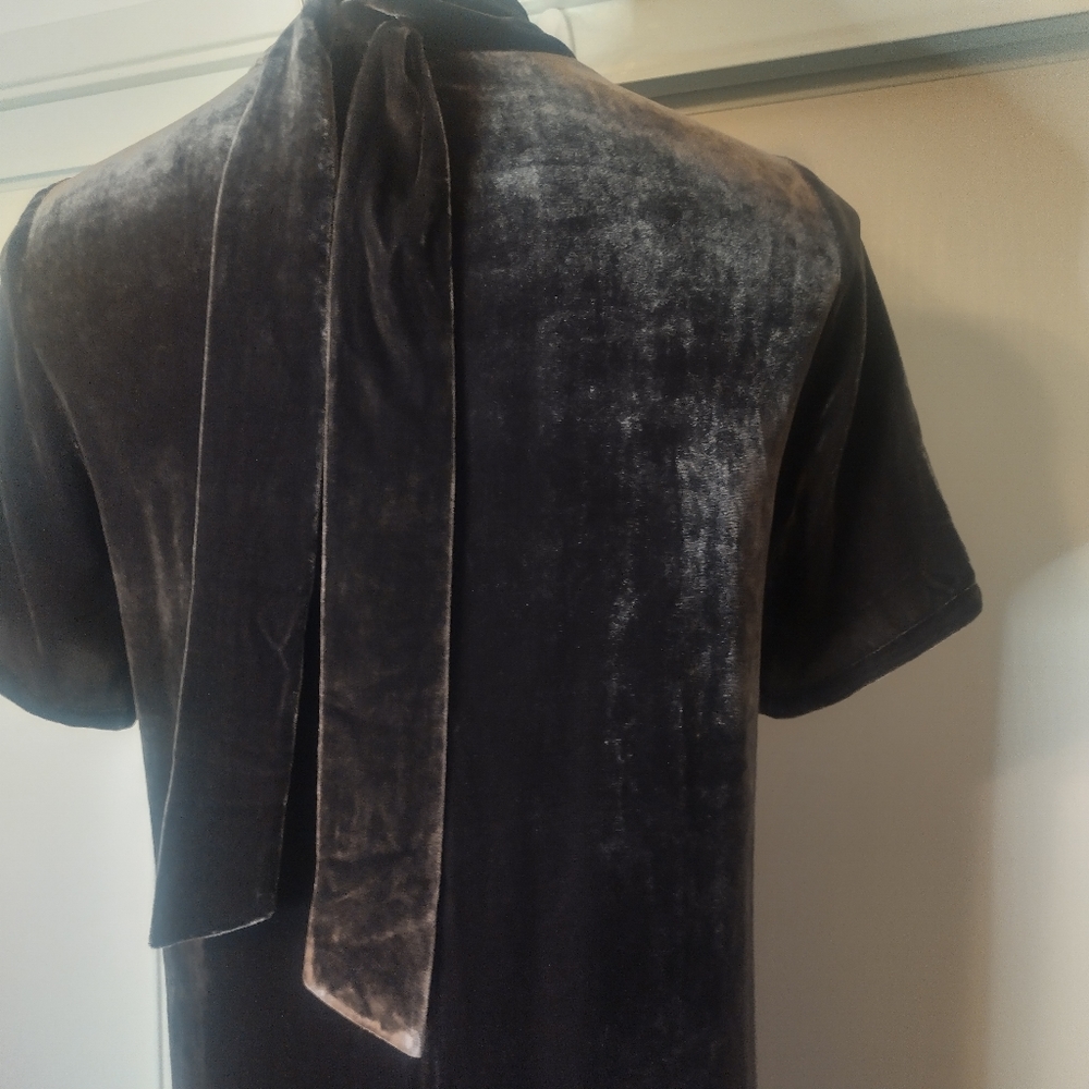 EILEEN FISHER Mock neck Velvet Dress with Pockets size XXS - Picture 6 of 8